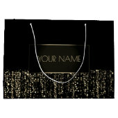 Zwarte Gold Minimale naam Luxury Branding Light Groot Cadeauzakje (Achterkant)