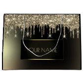 Zwarte Gold Minimale naam Unieke merkschijven Groot Cadeauzakje (Voorkant)