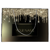 Zwarte Gold Minimale naam Unieke merkschijven Groot Cadeauzakje (Achterkant)