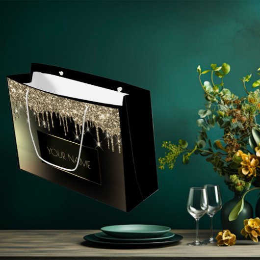Zwarte Gold Minimale naam Unieke merkschijven Groot Cadeauzakje