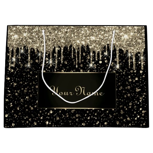 Zwarte Gold Minimumnaam Lux VIP Glitter Drivers Groot Cadeauzakje (Voorkant)