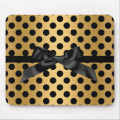 ZWARTE GOLD POLKA DOT BOW MUISMAT (Voorkant)