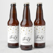Zwarte & Gold Sixty | 60e verjaardag Bier Etiket (Flessen)