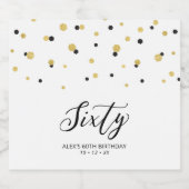 Zwarte & Gold Sixty | 60e verjaardag Bier Etiket (Enkel label)