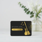 Zwarte & Gold sociale media-pictogrammen reinigen Visitekaartje (Staand voorkant)