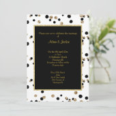 ZWARTE GOLD SPOT CRYSTAL ELEGANT WEDING KAART (Staand voorkant)