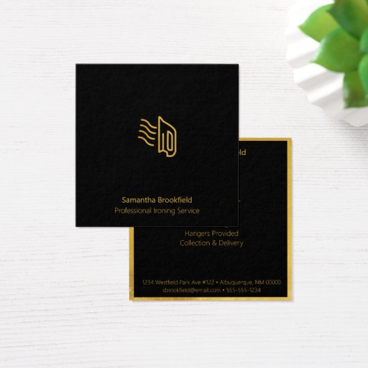 Zwarte Gold Square Professional-services Vierkante Visitekaartjes (Bureau)