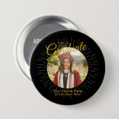 Zwarte & Gold Star-Afstuderen Button (Voorkant /achterkant)