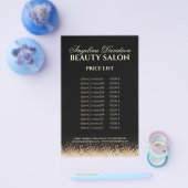 Zwarte Gold Star-ontwerpprijslijst met gouden ster Flyer (Enkel)