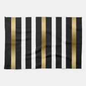 Zwarte & Gold Stripes Theedoek (Horizontaal)