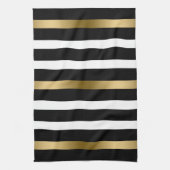 Zwarte & Gold Stripes Theedoek (Verticaal)