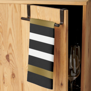 Zwarte & Gold Stripes Theedoek