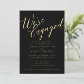 Zwarte Gold-typografie van de Dell Engagement Part Kaart (Staand voorkant)