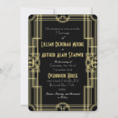 Zwarte & Gold-uitnodigingen Kaart (Voorkant)