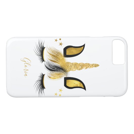 Zwarte & Gold Unicorn Case-Mate iPhone Case (Achterkant (Horizontaal))