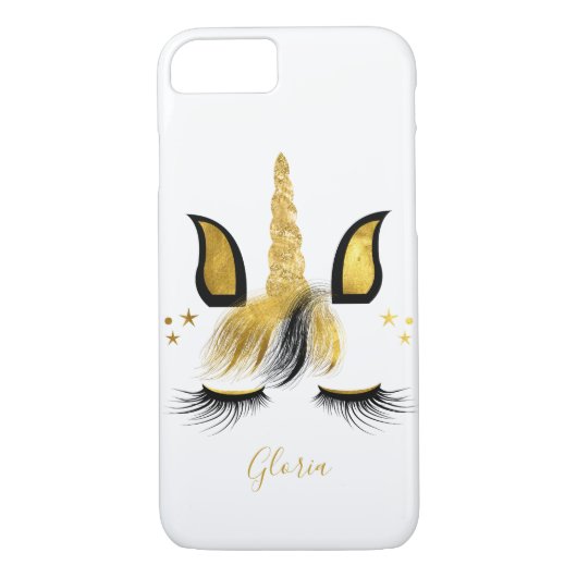 Zwarte & Gold Unicorn Case-Mate iPhone Case (Achterkant)