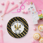 Zwarte & Gold Unicorn Papieren Bordje (Feest)