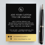 Zwarte Gold Uw aangepaste zakelijke Logo Sociale M Flyer<br><div class="desc">Deze moderne,  minimalistische flyer zou geweldig zijn voor uw zakelijke/promotionele behoeften. Voeg je eigen gegevens eenvoudig toe door op de optie 'personaliseren' te klikken.</div>