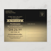 Zwarte Gold van de Prijs van de onderneming sparen Aankondigingskaart (Achterkant)