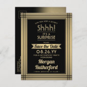 Zwarte Gold van de Prijs van de onderneming sparen Aankondigingskaart (Voorkant / Achterkant)