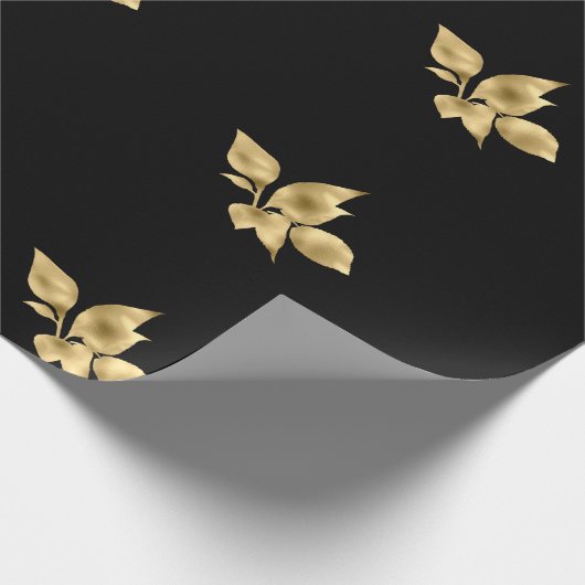 ZWARTE GOLD VERLAAT ELEGANT BIRTHDAY WEDDING WRAP CADEAUPAPIER (Hoek)