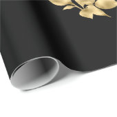 ZWARTE GOLD VERLAAT ELEGANT BIRTHDAY WEDDING WRAP CADEAUPAPIER (Rol Hoek)