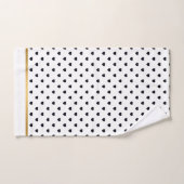 ZWARTE GOLD WHITE HEART DESIGN BATHROOM TOWEL SET BAD HANDDOEK (Handdoek)