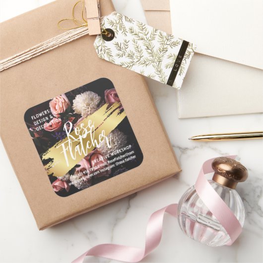 Zwarte Gold Workshop Vierkante Sticker (Geschenken)