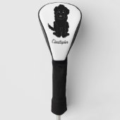 Zwarte Goldendoodle Ontwerp Elke Kleur Achtergrond Golfheadcover (Voorkant)
