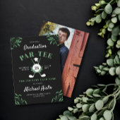 Zwarte golf thema afstudeerfeest met groen kaart