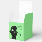 Zwarte golfer Golfreis vrijgezellenfeest minimalis Bedankdoosjes (Geopend)