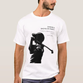 Zwarte golfer Golfreis vrijgezellenfeest minimalis T-shirt