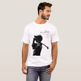 Zwarte golfer Golfreis vrijgezellenfeest minimalis T-shirt