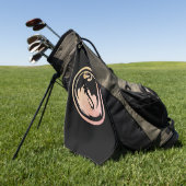 Zwarte golfhanddoek voor Dragon (Groen)