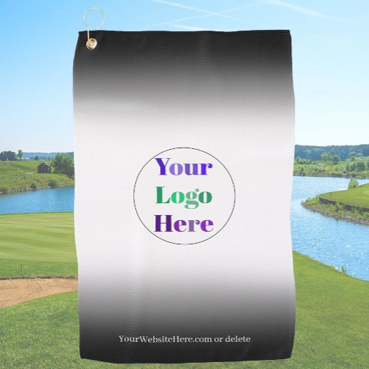 Zwarte golfhanddoeken met logo, geen minimum golfhanddoek