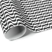 zwarte golven Copacabaanpatroon Cadeaupapier (Rol Hoek)