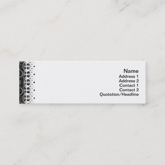 Zwarte golven Klein Mini Visitekaartje (Voorkant)