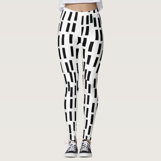 Zwarte golven leggings (Voorkant)