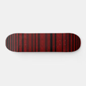 Zwarte golvende lijnen - Op rood Skateboard (Horizontaal)