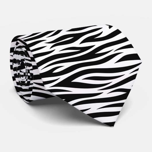 Zwarte golvende lijnen stropdas (Opgerold)