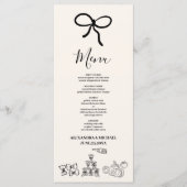 Zwarte Golvende Whimsical Italiaanse Doodle Bruilo Menu (Voorkant)