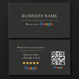 Zwarte Google Review QR Code Visitekaartje