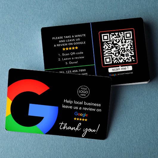 Zwarte Google-Reviewen | Business Review US QR Cod Visitekaartje