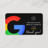 Zwarte Google-Reviewen | Business Review US QR Cod Visitekaartje (Voorkant)