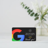 Zwarte Google-Reviewen | Business Review US QR Cod Visitekaartje (Staand voorkant)