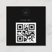 Zwarte Google Reviewen Custom Business Logo QR Cod Vierkante Visitekaartje (Achterkant)