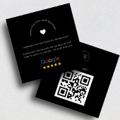 Zwarte Google Reviewen Custom Business Logo QR Cod Vierkante Visitekaartje