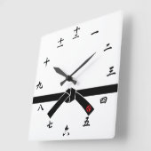 Zwarte gordel, 黒, 武 vierkante klok (Hoek)