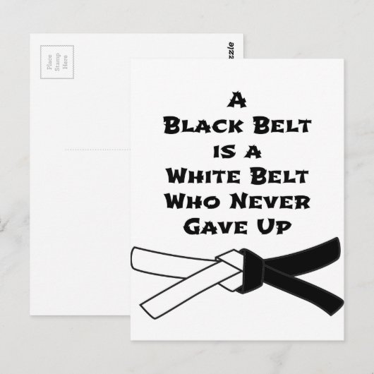 Zwarte gordel briefkaart (Voorkant / Achterkant)