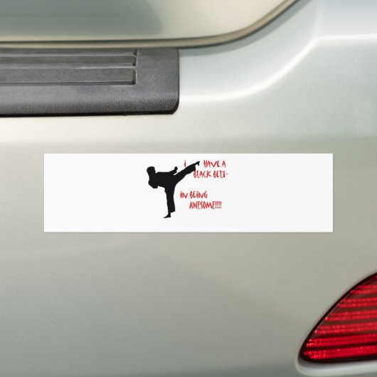 Zwarte gordel in geweldige bumpersticker (Op auto)